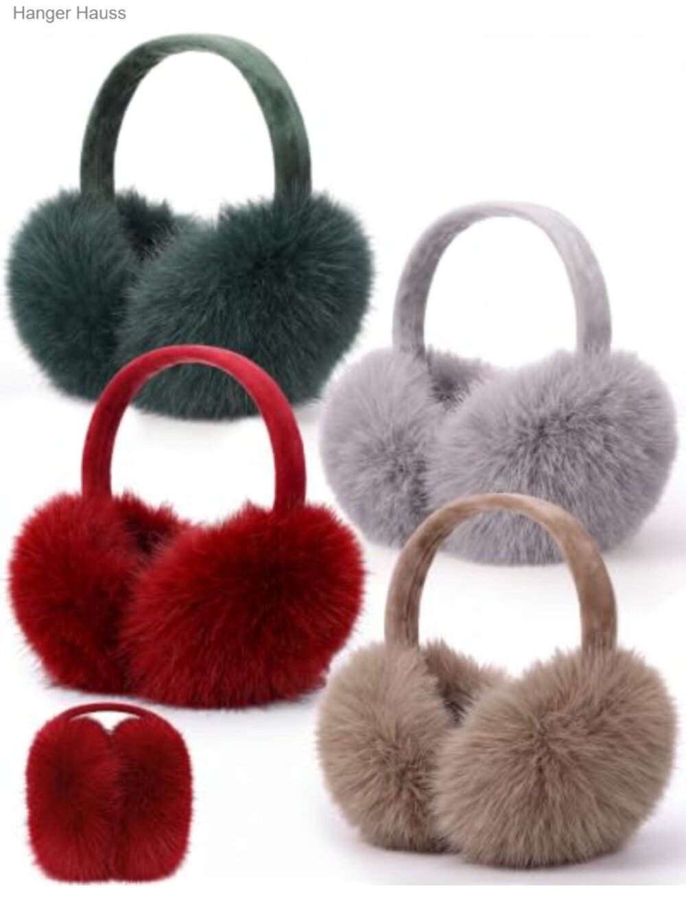 Faux Fur Earmuffs Foldable Winter Ear Warmers for Women